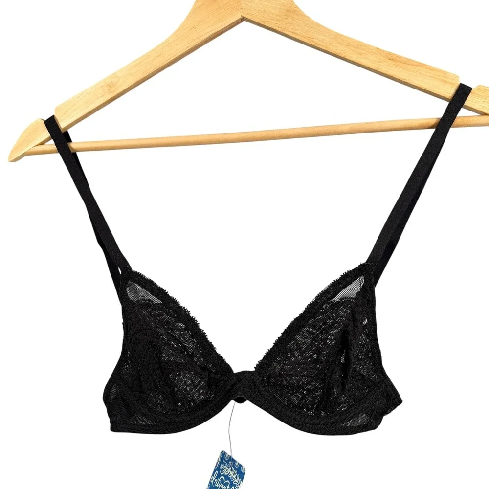 Free People‎ Intimately Black Lace Underwire Bra 32A New